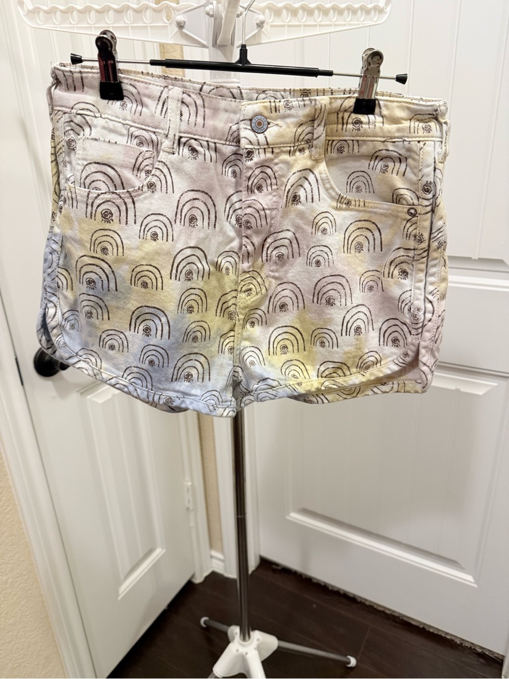 Pilcro Pastel Rainbow Print Denim Shorts 30